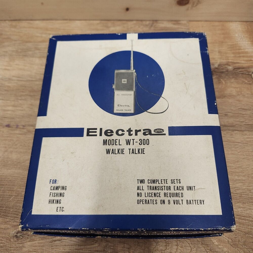 1960’s Model WT-300 Electra Walkie Talkies ALL TRANSISTOR WORKING TESTED Set 2